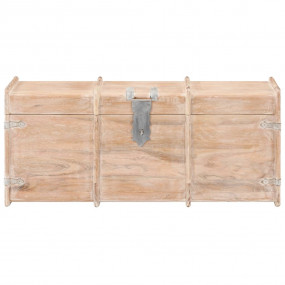 Storage Chest White finish Solid acacia wood 35.4 x 15....