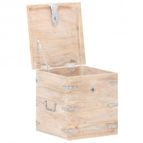 Chest White Solid acacia wood with iron 15.7 in Chest S...