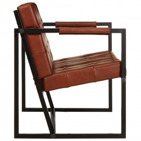 Sofa Brown Real goat leather 45.3 in x 24 in x 29.5 in ...