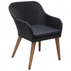 Outdoor Dining Set Black and Dark Grey