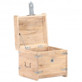 Chest White Solid Acacia wood 15.7 in x 15.7 in x 15.7 ...