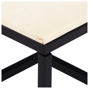 Coffee Table White and Black Real stone, powder-coated ...