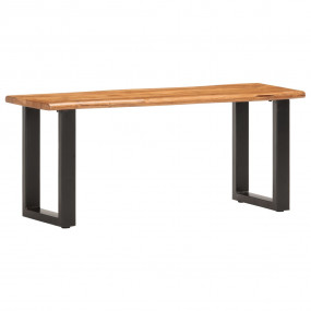 Bench Brown and black Solid Acacia wood and Steel Mediu...