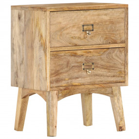 Bedside Cabinet Natural Wood Solid Mango Wood Medium