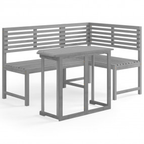 Bistro Set Grey Solid Acacia wood Medium Foldable Bistr...