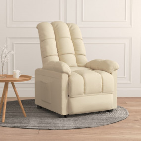 Recliner Chair Cream Fabric (100% polyester), plywood, ...