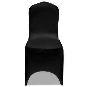 Chair Cover Set of 18 Black 90% Polyester, 10% Elastane