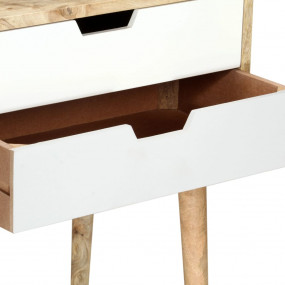 Bedside Cabinet Brown and Multicolored Solid Mango Wood