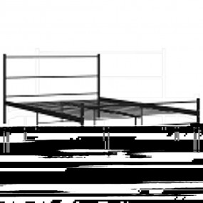 Bed Frame Black Metal 55.1x78.7 in Durable Bed Frame