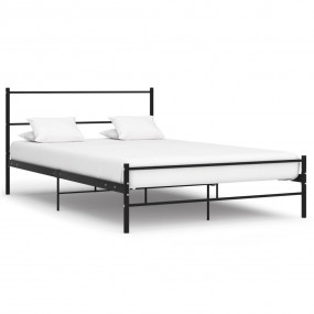 Bed Frame Black Metal 63 x 79 in Durable Bed Frame