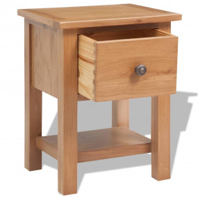 Nightstand Natural Oak Solid oak wood Small Durable Nig...