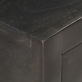 Bedside Cabinet Black and Gold Solid mango wood, powder...