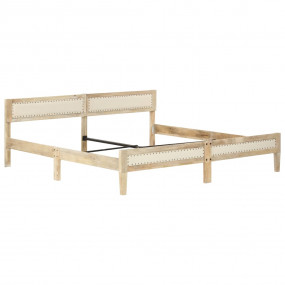 Bed Frame Natural wood Solid mango wood, cotton Full Ha...