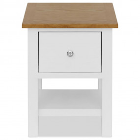 Nightstand Natural and white Solid oak top and solid pi...