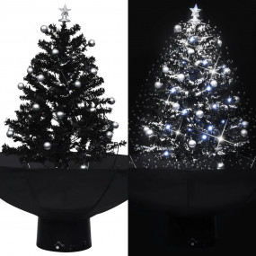 Snowing Christmas Tree Black PVC, polyester, plastic