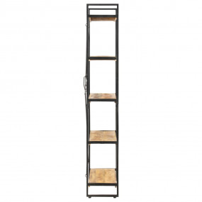 Bookcase Natural mango wood and black steel