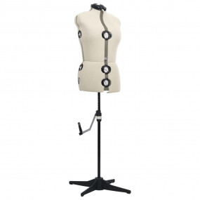 Dress Form Cream and black Polyester, ABS M Height-Adju...