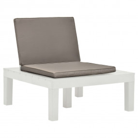 Garden Lounge Chair Set of 2 White Plastic Medium Durab...