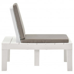 Garden Lounge Chair Set of 4 White, Brown Plastic Stand...