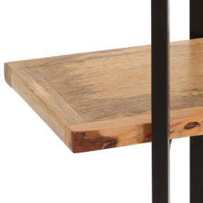 Bookcase Natural wood and black Solid mango wood, powde...