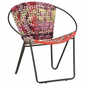 Chair Multicolor Chindi fabric (100% cotton), powder-co...