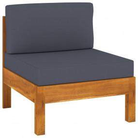 Wooden Lounge Set Dark Grey Solid Acacia wood Modular