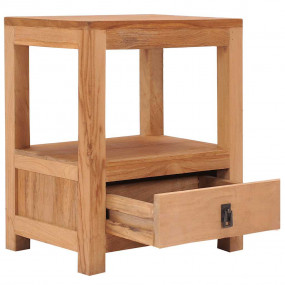 Beside Cabinet Natural Teak Solid Teak Wood 15.7x11.8x1...