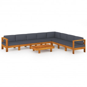 Wooden Lounge Set Dark grey