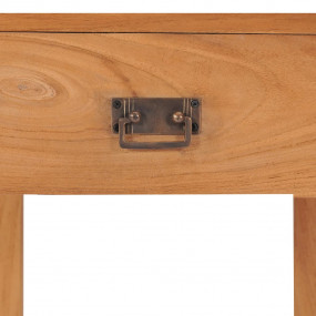 Beside Cabinet Natural Teak Solid Teak Wood 13.8x13.8x1...