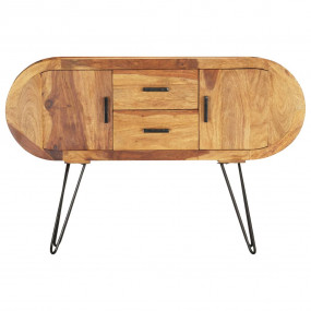 Sideboard brown Solid Sheesham wood, powder coated stee...
