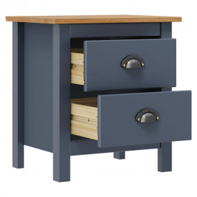 Bedside Cabinet Gray and honey brown Solid pine wood Sm...