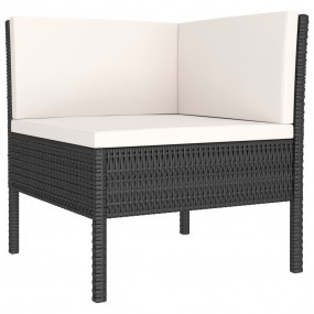 Garden Furniture Set Black, Cream White