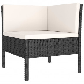 Garden Furniture Set Black and Cream White