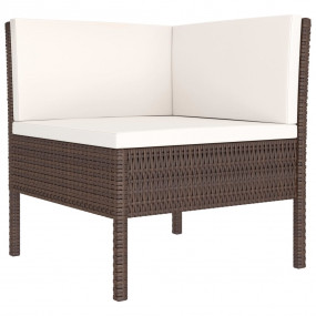 Garden Furniture Set Brown Poly Rattan 9-piece set Modu...