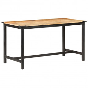 Dining Table Rough Mango Wood and Black