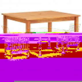 Garden Dining Set Natural wood, Dark grey cushions