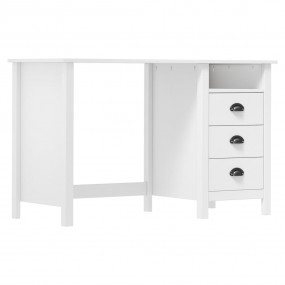 Desk White Solid pine wood 47.2x19.7x29.1 in Desk Recta...