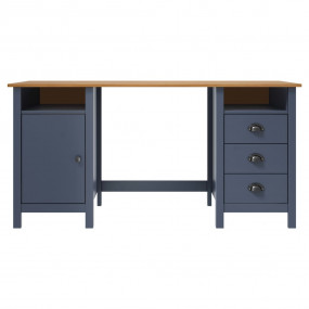 Desk Grey and honey brown Solid pine wood Desk Rectangu...