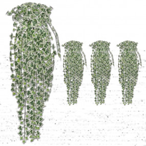 Artificial Plant Set of 4 Variegated Green Plastic 35.4...