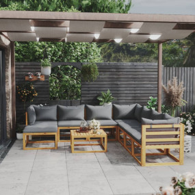 Garden Lounge Set Dark grey wood