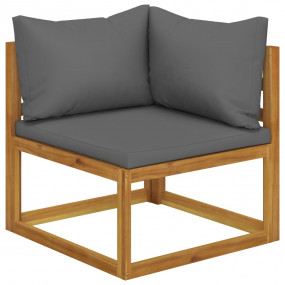 Garden Lounge Set Dark Grey Solid Acacia wood Large Mod...