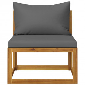 Garden Lounge Set Dark grey, Acacia wood brown