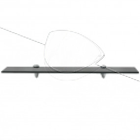 Floating Shelf Set of 2 Black Tempered safety glass, zi...