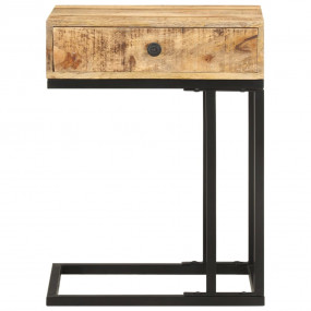 Side Table Natural Solid mango wood with powder-coated ...