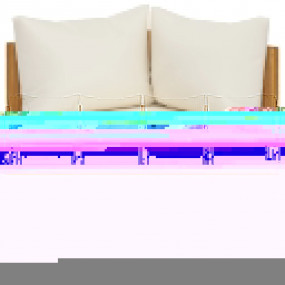 Garden Sofa Cream and Natural Wood