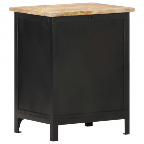 Bedside Cabinet Black and brown Solid mango wood Compac...