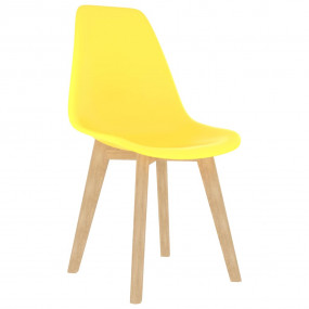 Dining Chair Set of 2 Yellow PP (polypropylene), beech ...