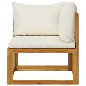 Patio Lounge Set Cream Solid acacia wood 7 Piece Set Mo...