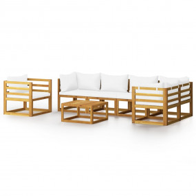 Garden Lounge Set Cream and Brown