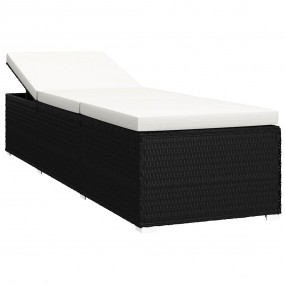 Sun Lounger Black, Cream White